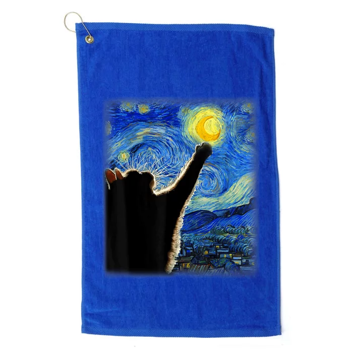 Van Gogh Starry Night Cat Platinum Collection Golf Towel