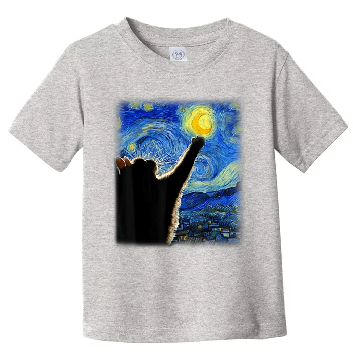 Van Gogh Starry Night Cat Toddler T-Shirt