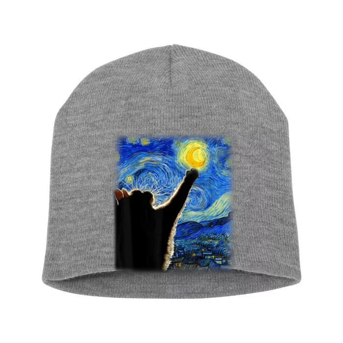 Van Gogh Starry Night Cat Short Acrylic Beanie