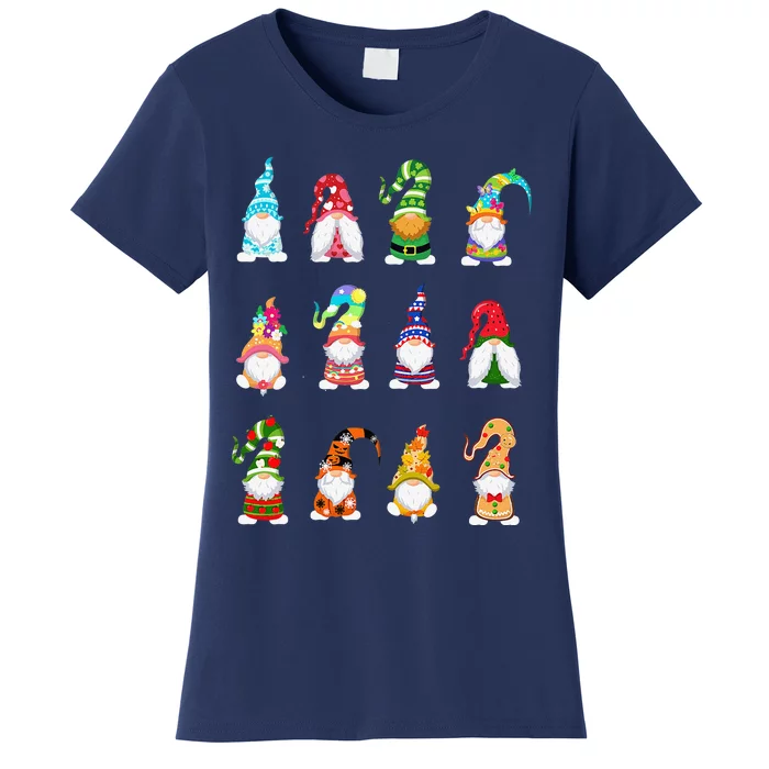 Valentine's Gnome St Patrick's Gnomies Easter Spring Gnomes Women's T-Shirt