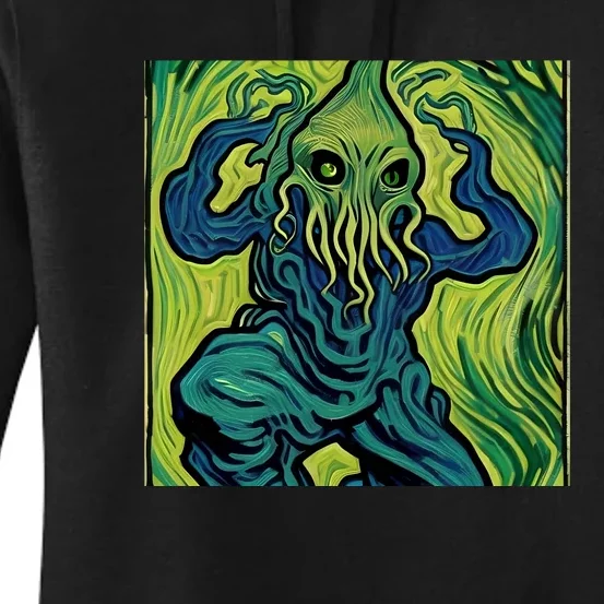 Van Gogh Style Cthulhu Lovecraft Women's Pullover Hoodie