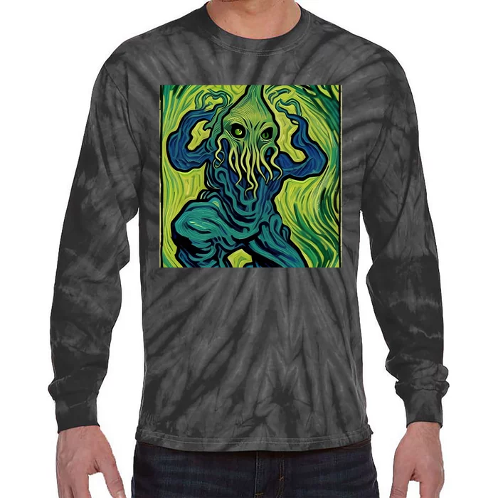 Van Gogh Style Cthulhu Lovecraft Tie-Dye Long Sleeve Shirt