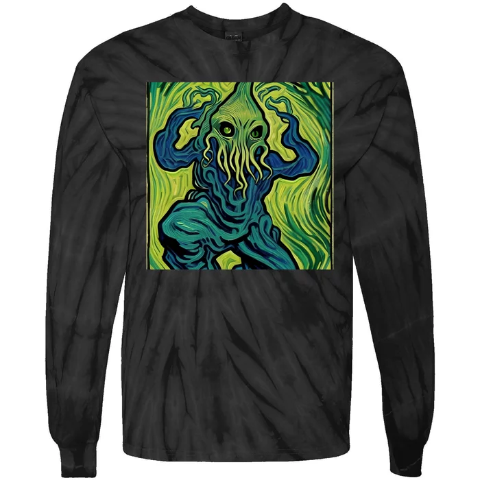 Van Gogh Style Cthulhu Lovecraft Tie-Dye Long Sleeve Shirt