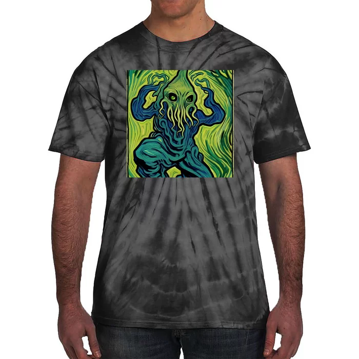 Van Gogh Style Cthulhu Lovecraft Tie-Dye T-Shirt