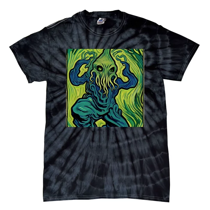 Van Gogh Style Cthulhu Lovecraft Tie-Dye T-Shirt