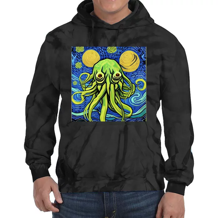 Van Gogh Style Cthulhu Lovecraft Starry Night Tie Dye Hoodie