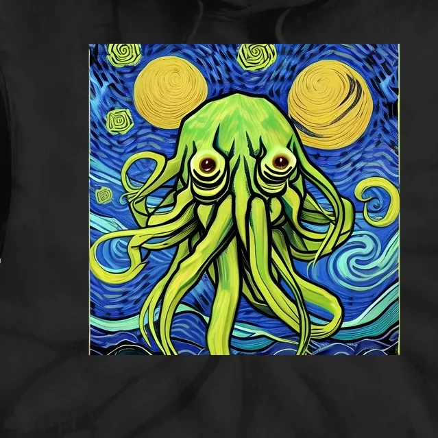 Van Gogh Style Cthulhu Lovecraft Starry Night Tie Dye Hoodie