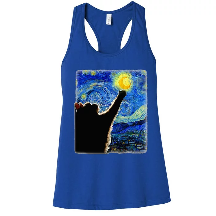 Van Gogh Starry Night Cat Classic Fit Cat Women's Racerback Tank