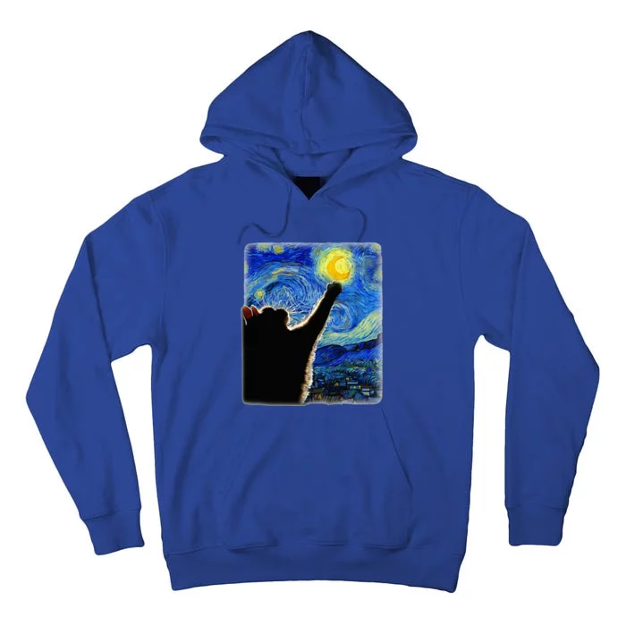 Van Gogh Starry Night Cat Classic Fit Cat Tall Hoodie