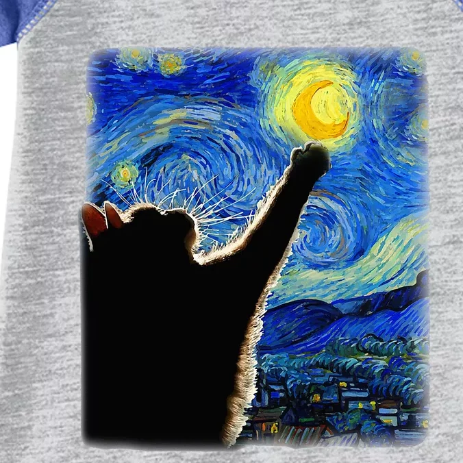 Van Gogh Starry Night Cat Classic Fit Cat Infant Baby Jersey Bodysuit