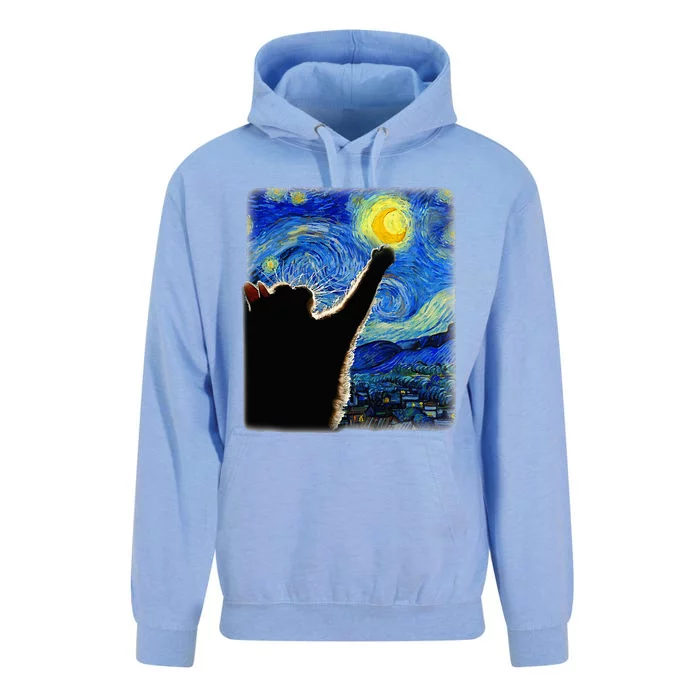 Van Gogh Starry Night Cat Classic Fit Cat Unisex Surf Hoodie