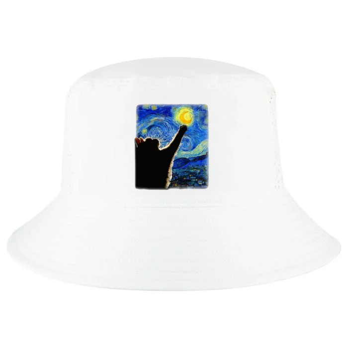 Van Gogh Starry Night Cat Classic Fit Cat Cool Comfort Performance Bucket Hat