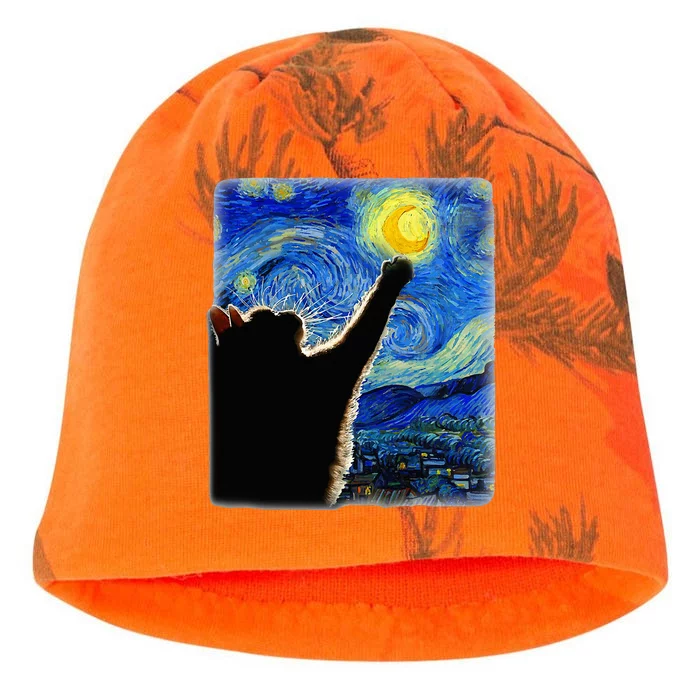 Van Gogh Starry Night Cat Kati - Camo Knit Beanie