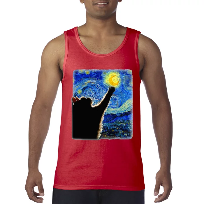 Van Gogh Starry Night Cat Tank Top