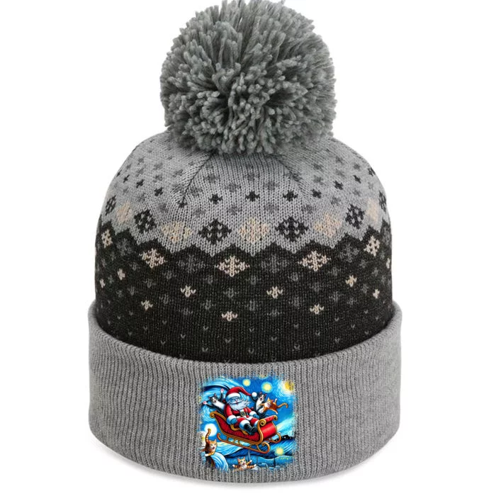 Van Gogh Starry Night Santa Christmas Cats For Everybody Cool Gift The Baniff Cuffed Pom Beanie