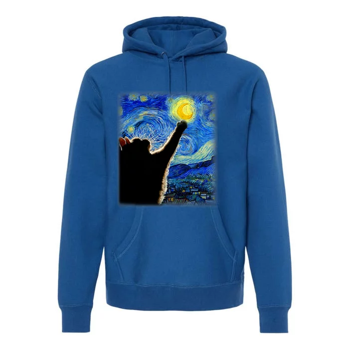 Van Gogh Starry Night Cat Premium Hoodie