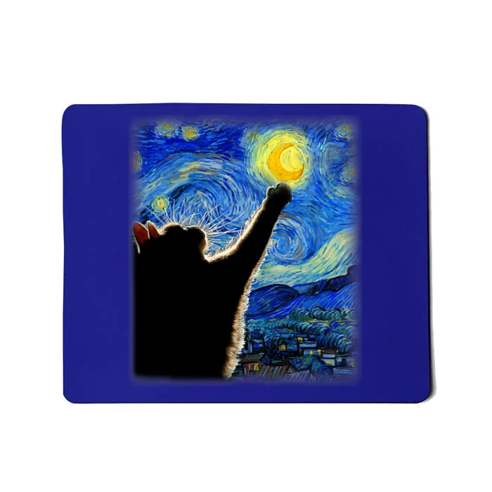 Van Gogh Starry Night Cat Mousepad