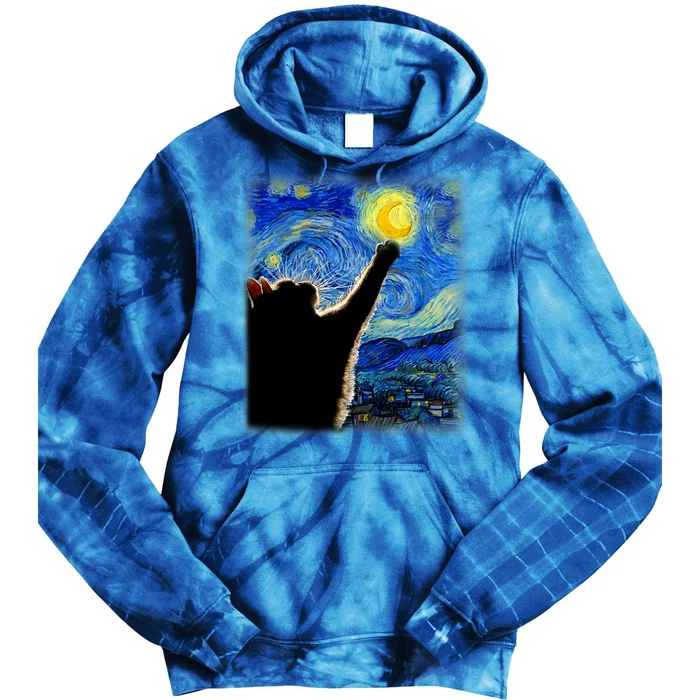 Van Gogh Starry Night Cat Tie Dye Hoodie