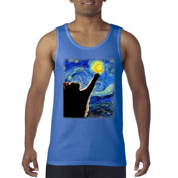 Van Gogh Starry Night Cat Tank Top