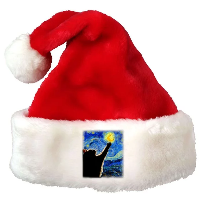 Van Gogh Starry Night Cat Premium Christmas Santa Hat