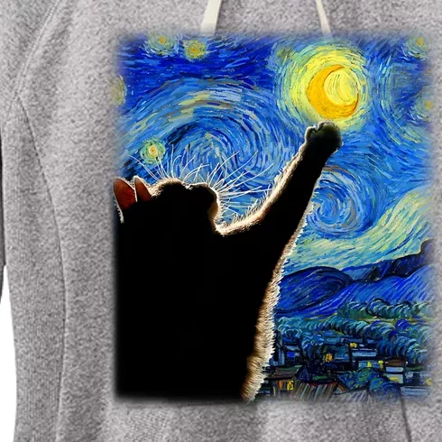 Van Gogh Starry Night Cat Women's Fleece Hoodie