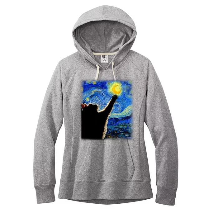 Van Gogh Starry Night Cat Women's Fleece Hoodie