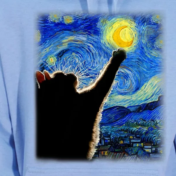 Van Gogh Starry Night Cat Unisex Surf Hoodie