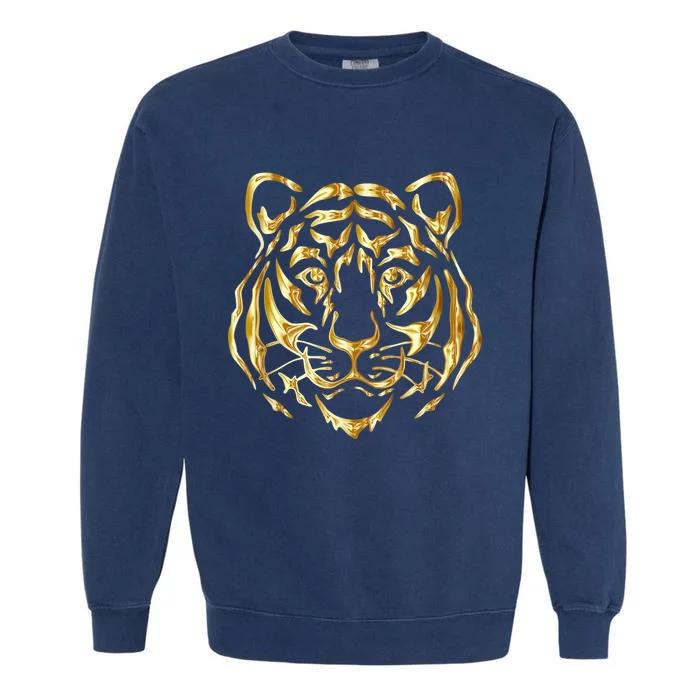 Vintage Golden Tiger Cool Face Garment-Dyed Sweatshirt