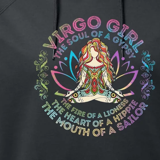 Virgo Girl The Soul Of A Gypsy Birthday Hippie Soul Performance Fleece Hoodie