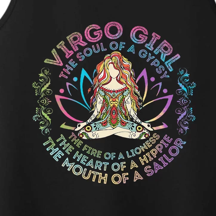 Virgo Girl The Soul Of A Gypsy Birthday Hippie Soul Performance Tank