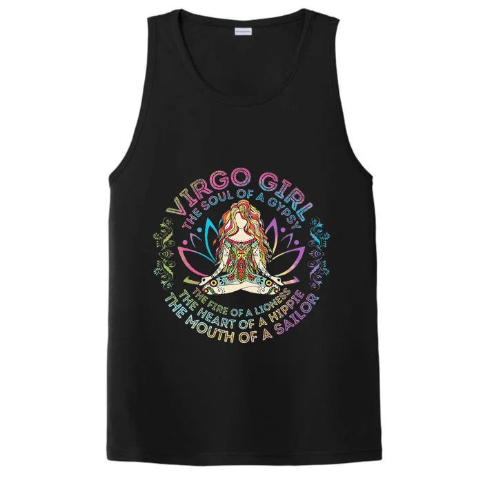 Virgo Girl The Soul Of A Gypsy Birthday Hippie Soul Performance Tank