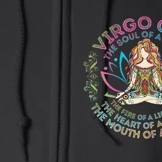 Virgo Girl The Soul Of A Gypsy Birthday Hippie Soul Full Zip Hoodie