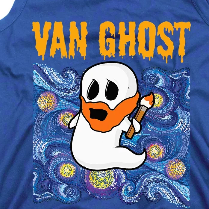 Van Ghost Teacher Halloween Van Gogh Starry Night Tank Top