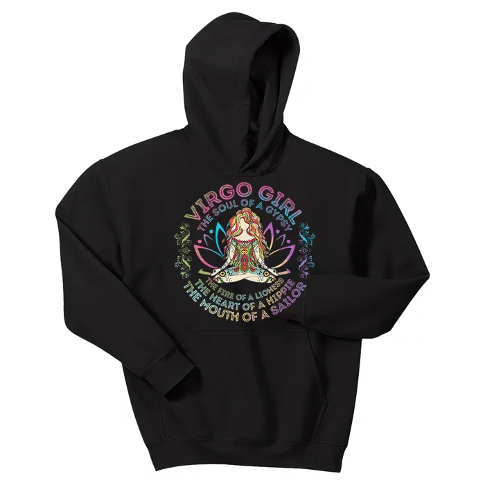 Virgo Girl The Soul Of A Gypsy Birthday Hippie Soul Kids Hoodie