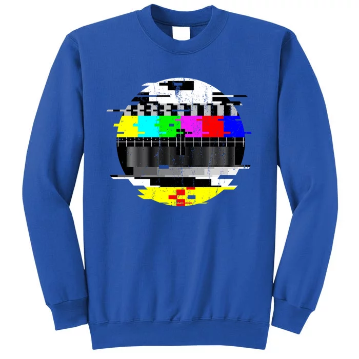 Vintage Glitched Tv Test Pattern Graphic Active Sweatshirt