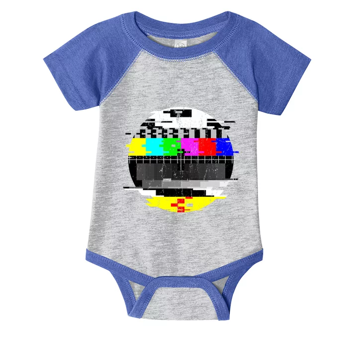 Vintage Glitched Tv Test Pattern Graphic Active Infant Baby Jersey Bodysuit