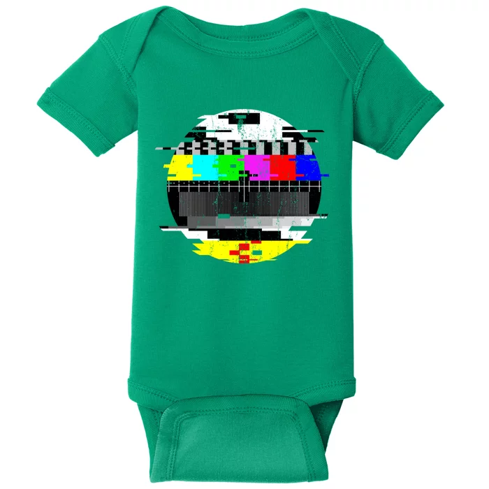 Vintage Glitched Tv Test Pattern Graphic Active Baby Bodysuit