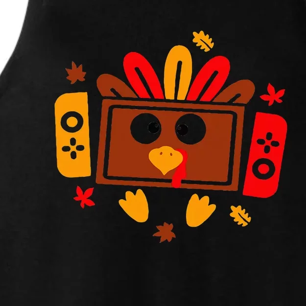 Video Games Thanksgiving Turkey Gamer Gaming Ladies Tri-Blend Wicking Tank