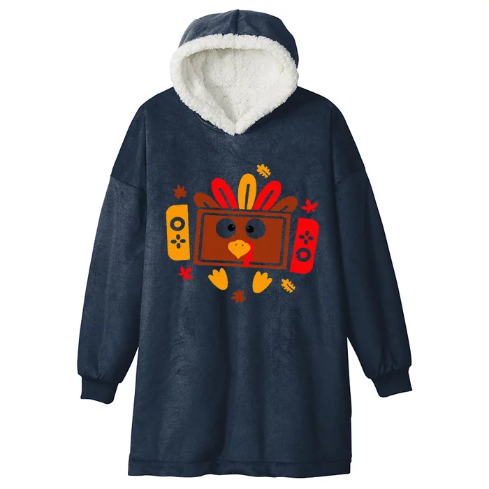 Video Games Thanksgiving Turkey Gamer Gaming Hooded Wearable Blanket