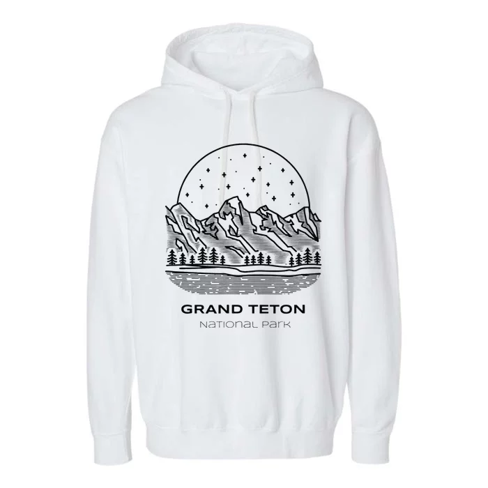 Vintage Grand Teton National Park Hike Garment-Dyed Fleece Hoodie