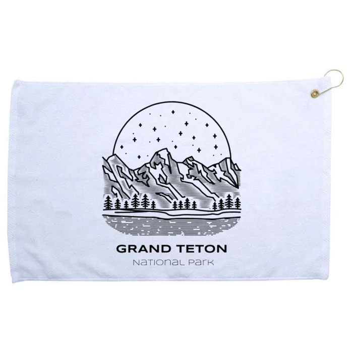 Vintage Grand Teton National Park Hike Grommeted Golf Towel