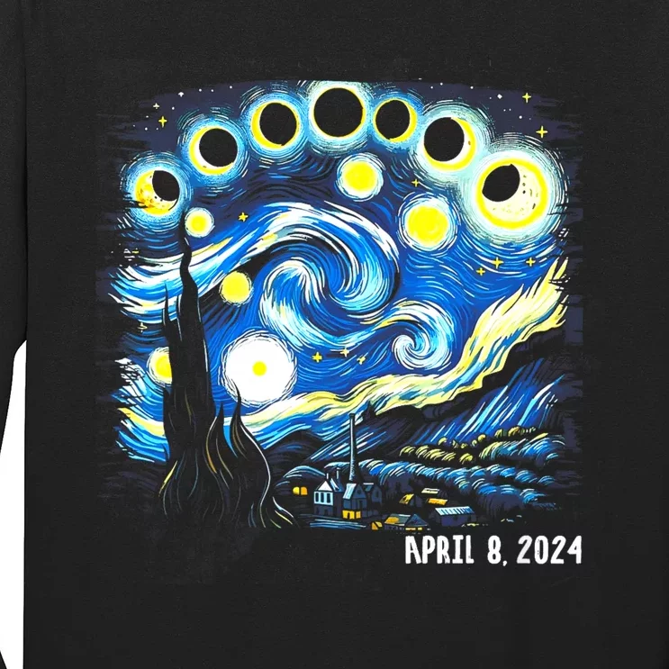 Van Gogh Total Solar Eclipse April 8th 2024 Long Sleeve Shirt