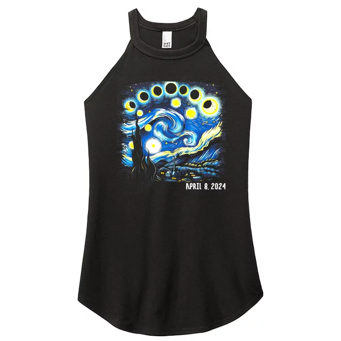 Van Gogh Total Solar Eclipse April 8th 2024 Women’s Perfect Tri Rocker Tank