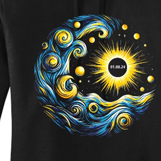 Van Gogh Total Solar Eclipse April 8th 2024 Trending Now Women's Pullover Hoodie