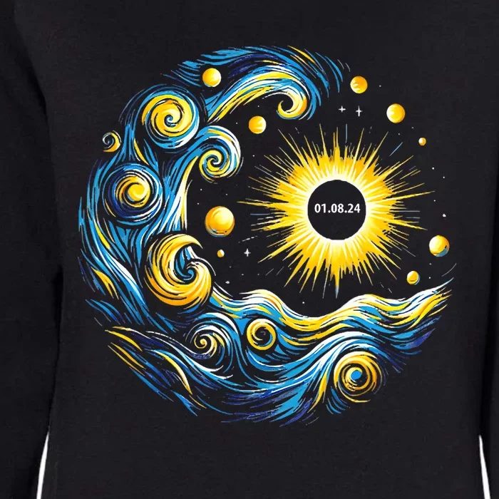 Van Gogh Total Solar Eclipse April 8th 2024 Trending Now Womens California Wash Sweatshirt