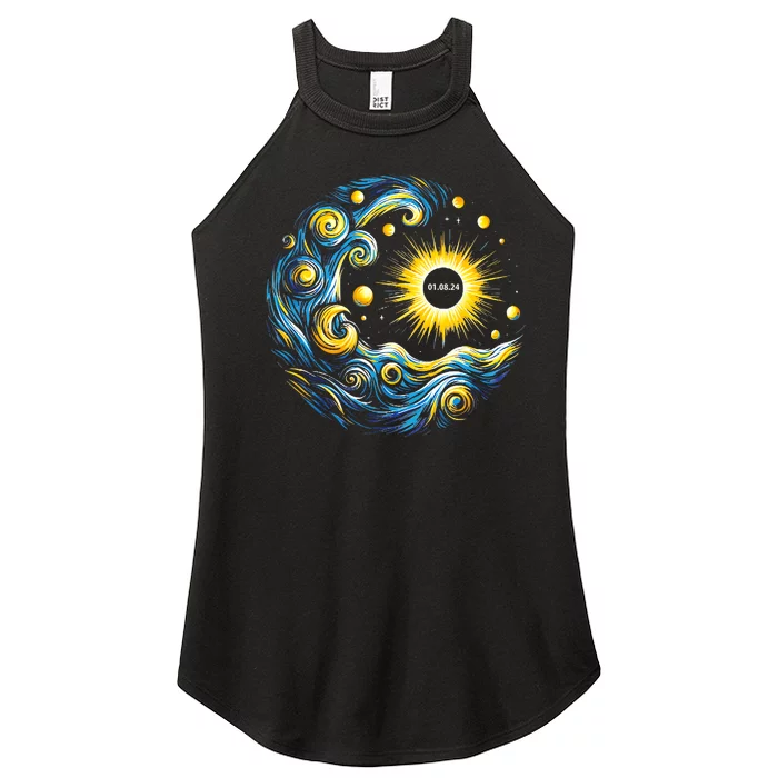 Van Gogh Total Solar Eclipse April 8th 2024 Trending Now Women’s Perfect Tri Rocker Tank