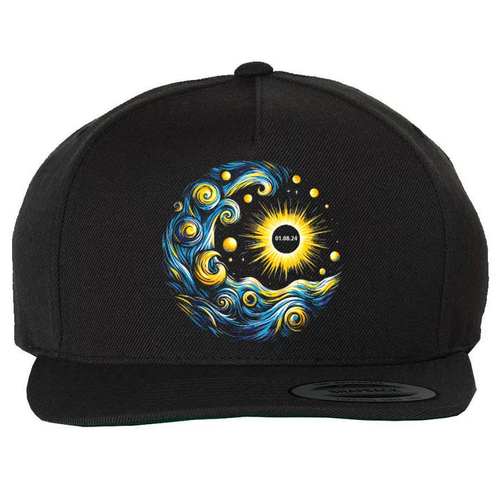 Van Gogh Total Solar Eclipse April 8th 2024 Trending Now Wool Snapback Cap