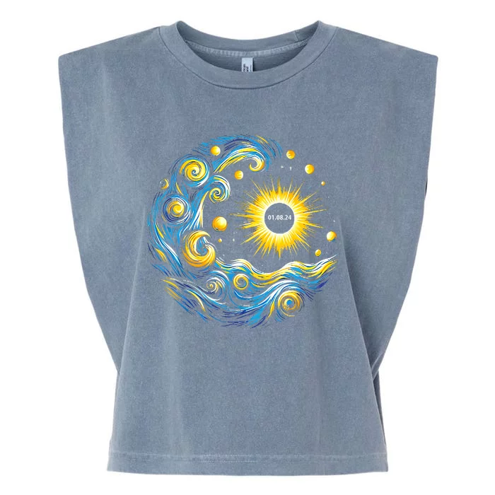 Van Gogh Total Solar Eclipse April 8th 2024 Trending Now Garment-Dyed Women's Muscle Tee