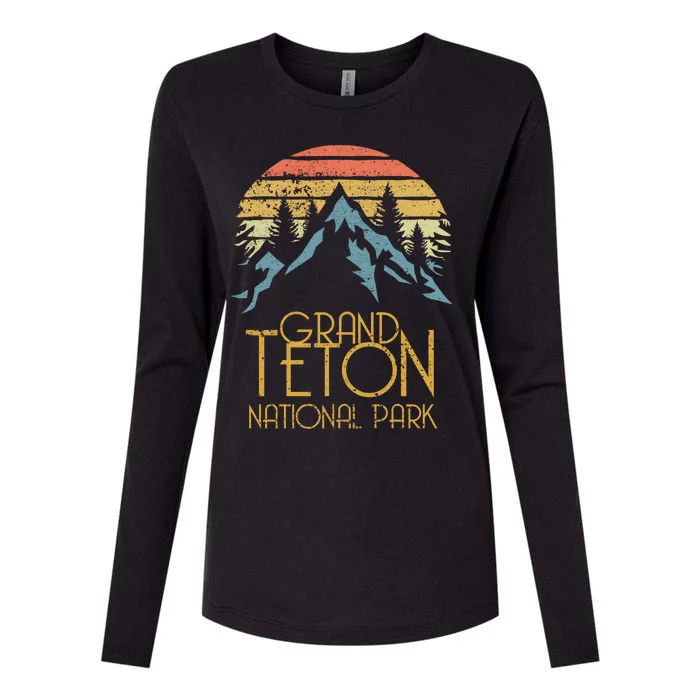 Vintage Grand Teton National Park Wyoming Retro Sweagift Womens Cotton Relaxed Long Sleeve T-Shirt