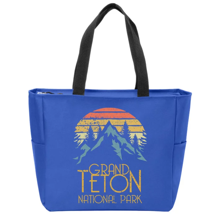 Vintage Grand Teton National Park Wyoming Retro Sweagift Zip Tote Bag